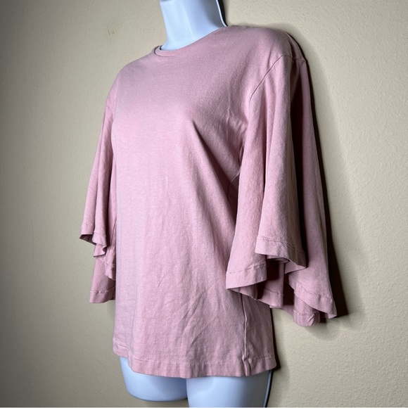 CITIZENS OF HUMANITY Pink Dramatic Flutter Sleeve Top - Sz XS - Picture 5 of 10